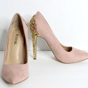 JUST FAB SARINA BLUSH STILETTO W/ GOLD